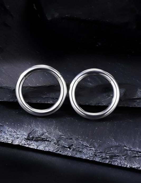 20G 18G 16G 14G 12G 10G 8G 6G 4G 2G Nose Rings Hoops Astm F136 Titanium Clicker Septum Lip Ring Tragus Helix Daith Rook Conch Snug Cartilage Lobe Earrings Hoop Piercing Jewelry For Women Men