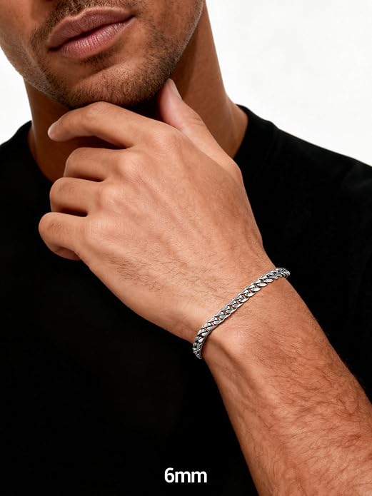 PROSTEEL Stainless Steel Bracelets for Men Women, Gold/Silver/Black, Cuban Link Bracelet Adjustable, Jewelry with Gift Box