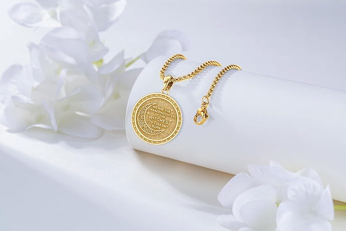 Hecate Wiccan Triple Moon Goddess Necklace Tetragrammaton Nudo De Bruja Plata 925 Original Sterling Silver Cat Moon Pendant Hekate Witch Necklace Amulet Witchy Jewelry Gifts for Women Men