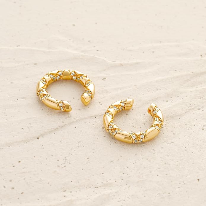 MYEARS Women Ear Cuff Earring Gold Non Pierced Ear Cartilage Clip on Wrap Hoop 14K Gold Filled Tiny Boho Beach Simple Minimalist Delicate Handmade Hypoallergenic Jewelry Gift-Sold as Single/Pair