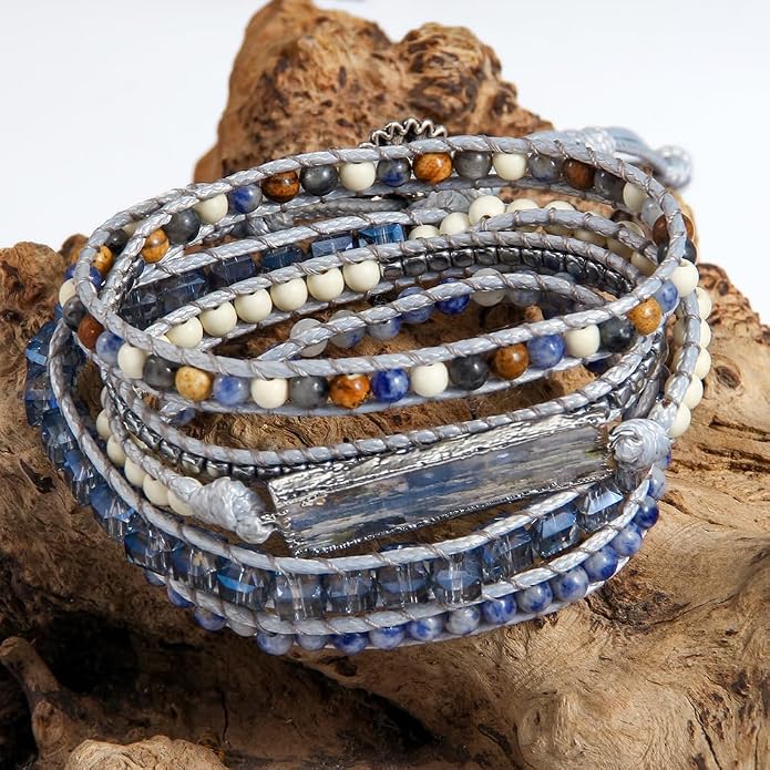 Women Wrap Bracelets Boho Natural Stone Jasper Turquoises Strand Bracelet Jewelry Collection