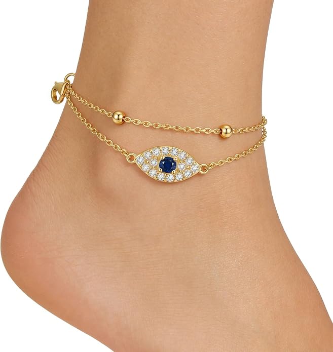 Evil Eye Anklet Bracelets 18k Golden Plated Evil Eye Anklet for Women Jewelry Gifts