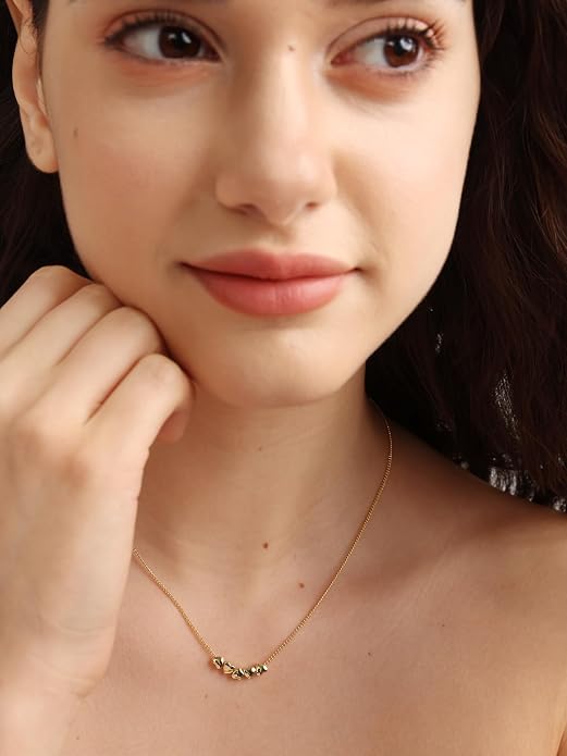 FRUMOS Gold Plated Necklace for Women, Dainty Layered Chain Necklace, Fashion Jewelry for Daily Wear