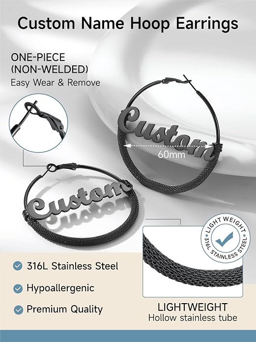 PROSTEEL 30/40/60/80/100mm Chunky Hoop Earrings For Women Gold Plated/Black Stainless Steel Hoops Earrings Statement Jewelry