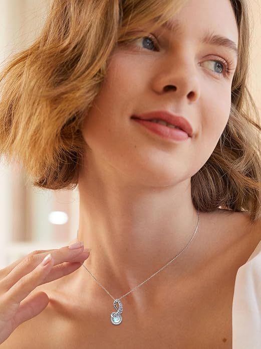 Octopus Tentacles Necklace with Gemston 925 Sterling Silver Octopus Pendant for Women Ocean Jewelry Gift for Women