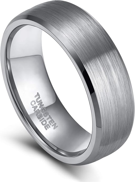 TRUMIUM 4mm 6mm 8mm Tungsten Ring Wedding Band for Men Women Engraved I Love You Matte Brushed Comfort Fit Size 4-15