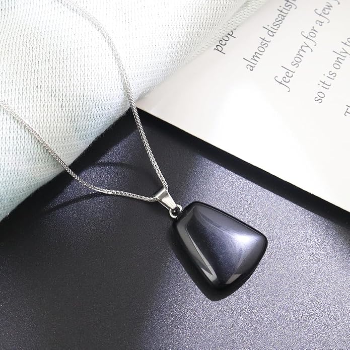 iSTONE 925 Sterling Silver Natural Crytral for Womens Pendant Necklace, Gemstone Birthstone with 17.8" Silver Chain Ladies
