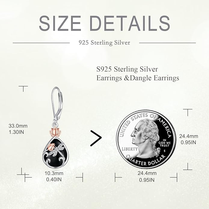 AOBOCO Teardrop Dangle Earrings for Women 925 Sterling Silver Moonstone Flower Filigree Leverback Jewelry Birthday