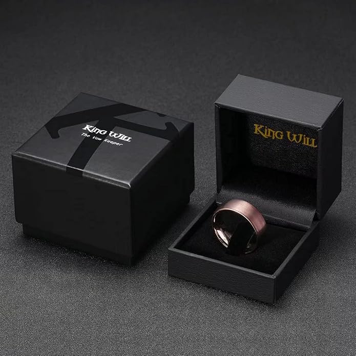 King Will Wedding Band for Men Women, 2/4/6/7/8mm Domed Matte Brushed Tungsten Carbide Rings, Solid/Dual Color Engagement Rings, Comfort Fit