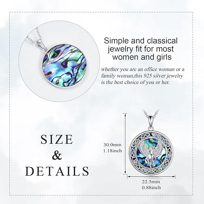 LUHE Sterling Silver Dragon/Wolf/Phoenix/Hummingbird/Horse/Unicorn Religious Pendant Necklace for Women Oxidized vintage Celtics Necklace Jewelry Christmas Gifts