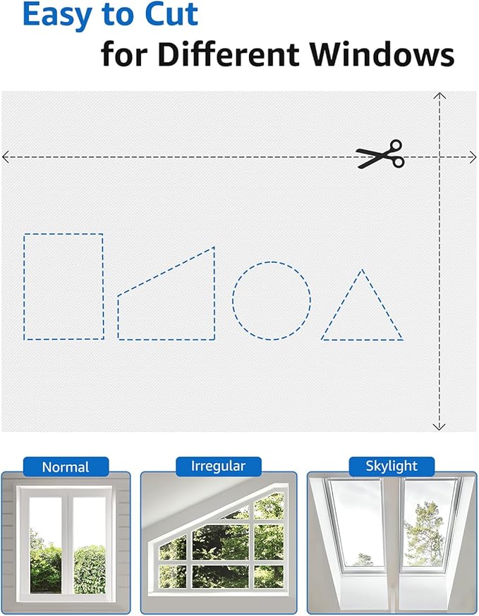 Sumobaby Blackout Curtains Portable 50"x60",Black Out Window Cover with Heat-Resistant Hook & Loop Tapes,100% Blackout Blinds,Window Shades Easy to DIY Cut Fit for Dorm Room,Nursery&TV Room(White)