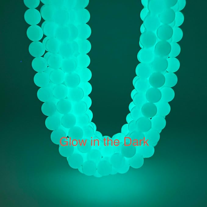 ABCGEMS Glow-in-Dark Mexican Olive-Green Aragonite Beads (AKA Cave Calcite- Extremely Rare) Healing Crystal Chakra Energy Stone Ideal for Bracelet Necklace Ring DIY Jewelry Making Smooth Round 12mm