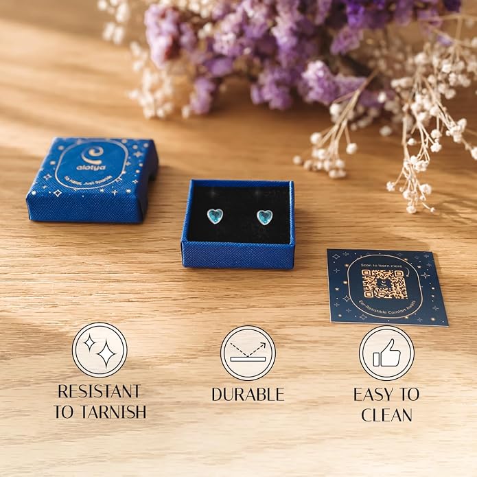 Medical Grade Plastic Earrings for Sensitive Ears, Nickel Free, Hypoallergenic Earrings for Girls and Women, Comfortable, Lightweight and Metal Free Cubic Zirconia