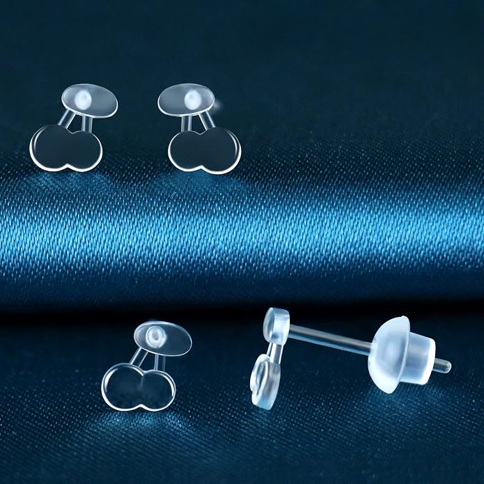 6 Pairs Invisible Plastic Post Earrings For Sensitive Ears - Clear, Sports & Work