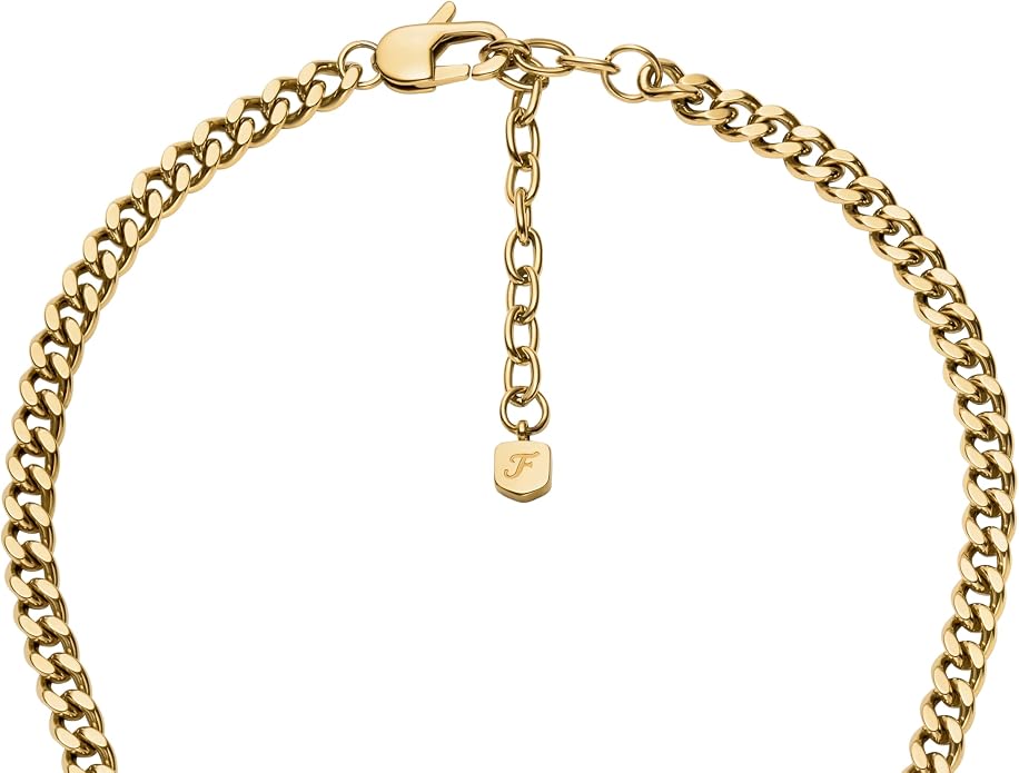 Fossil Women's Gold-Tone Stainless Steel Pendant Chain Necklace for Women