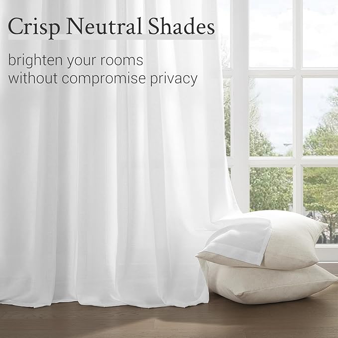 Topfinel 108 Inch Curtains 1 Panels Set,One Packs Pinch Pleat Back Tab Beige White Window Semi Sheer Privacy Thick Decorative Curtain Drapes for Living Room Bedroom,60x108 in Long,Off White