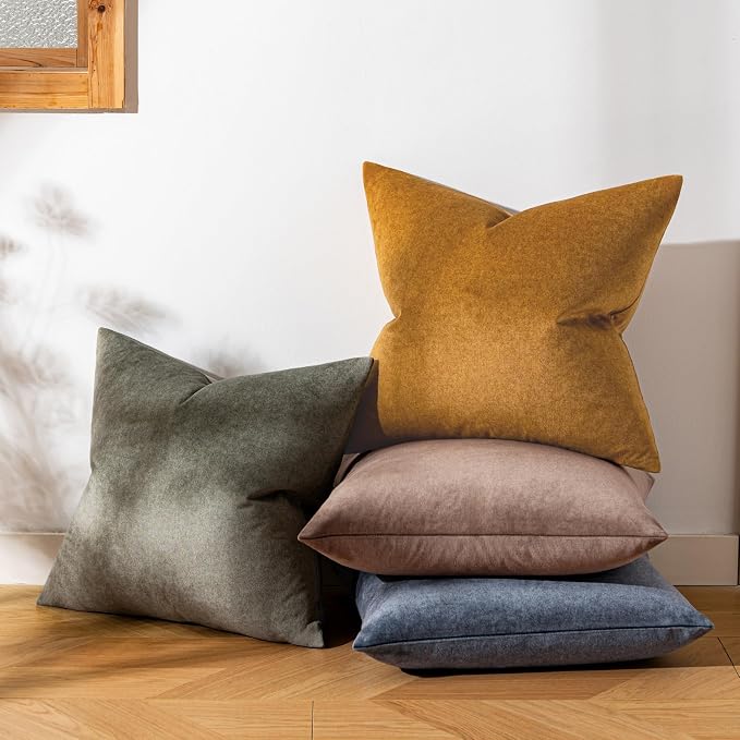 a moment Waterproof Throw Pillow Covers Set of 4,24x24 Inch Outdoor Stain Resistant Pet Friendly Pillowcases Cushion Covers for Patio Sofa and Living Room,Desert Grove