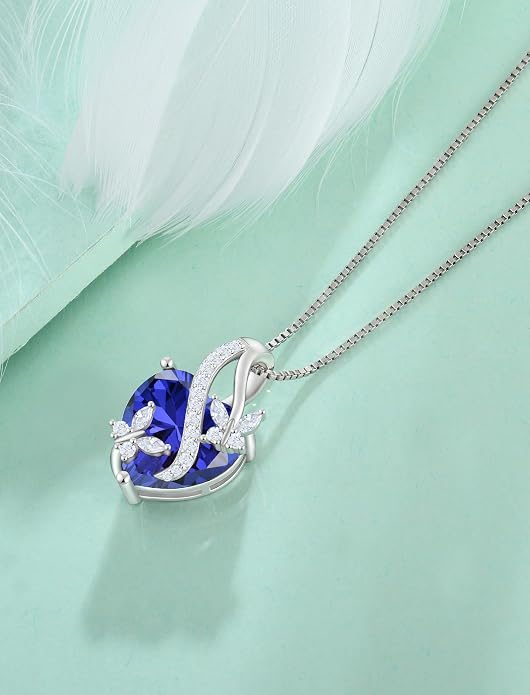 Butterfly Necklaces for Women Sterling Silver Infinity Heart Pendant Birthstone Jewelry Gift with 14k Yellow Gold/Rose Gold Plated