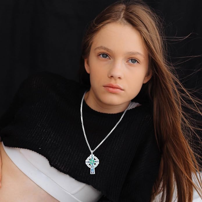 Eusense Viking Jewelry for Men Women Sterling Silver 925 Mjolnir Thors Hammer Pendant Celtic Cross Necklace Wolf Odin Raven Freya Goddess Norse Pagan Compass Vegvisir Yggdrasil Nordic Viking Necklaces Gifts