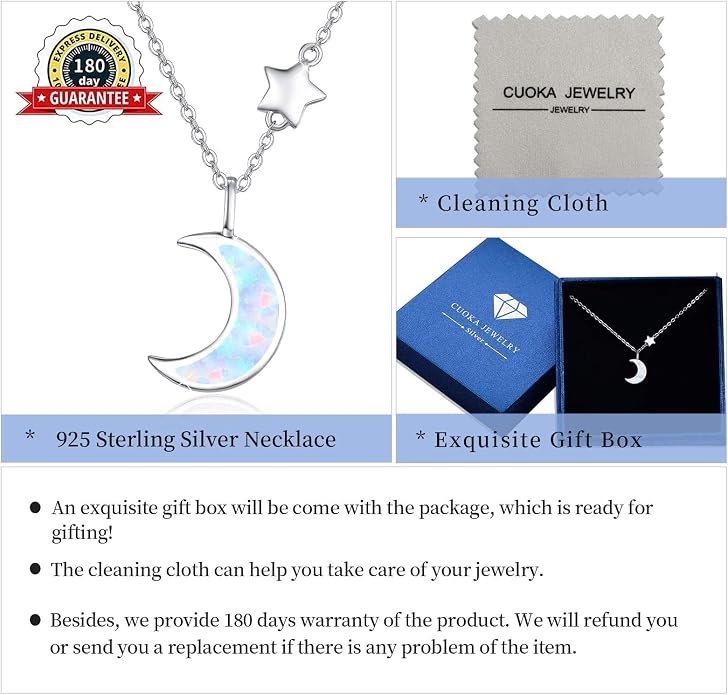 Cuoka 925 Sterling Silver Heart Necklace I Love You to The Moon and Back Pendant Sun Star Moon Necklace Jewelry for Women with Gifts Box