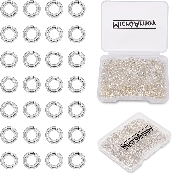 500pcs Silver Filled Jump Rings, Non Tarnish Silver Open Jump Rings for Necklace, Bracelet, Earrings DIY Jewelry Making Supplies (0.7x8mm)