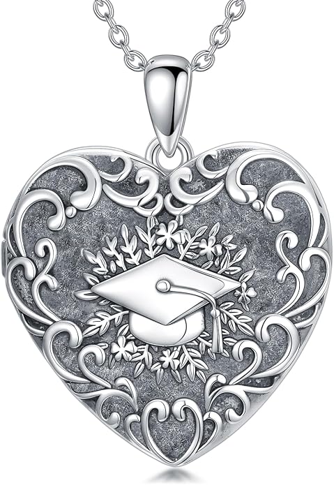 Locket Pendant Necklace for Women, 925 Sterling Silver Dainty Photo Necklace, Christmas Valentine's Day Mother's Day Memorial Jewelry Gifts (With Gift box)