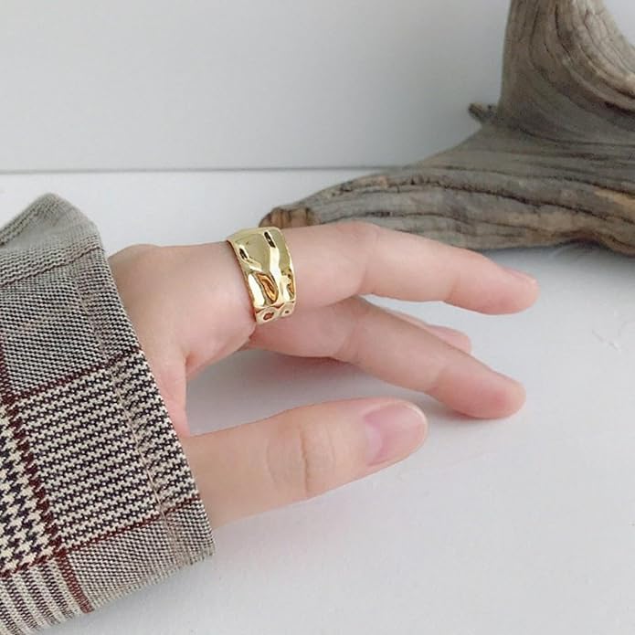 925 Sterling Silver Ring Minimalist Adjustable Rings Band Handmade Rings for Women Girls