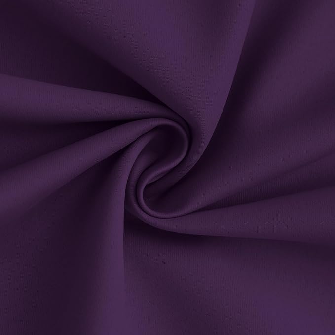 Yakamok Purple 100% Blackout Curtains 84 Inches Long for Bedroom 40" Wide | Blackout Curtain Panels for Bedroom, 2 Thick Layers Grommet Top Thermal Insulated Drapes with White Back for Living Room