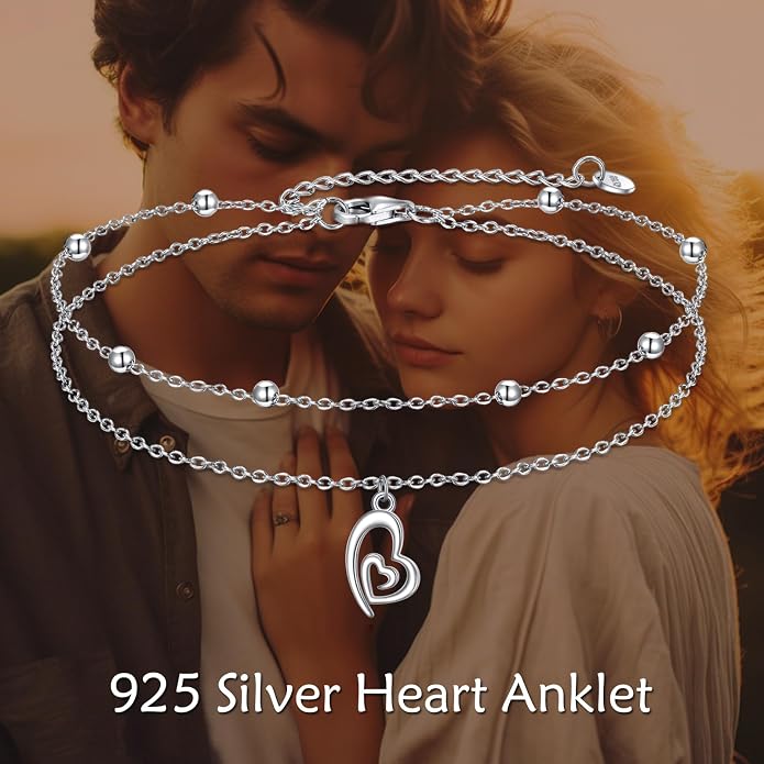 Heart/Starfish/Pineapple/Anchor/Sea Turtle/Butterfly/Celtic/Whale Tail bracelet Anklets for Women 925 Sterling Silver Anklets Jewelry for Women