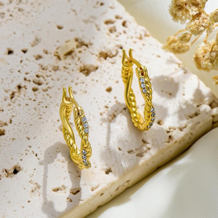 Gold Dainty Hoop Earrings for Women Hypoallergenic Lightweight 14K Gold Huggie Earrings Jewelry Valentines Day Gifts for Wife Girlfriend Her