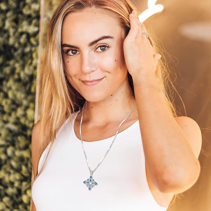 Pentagram Necklace Sterling Silver Triple Moon Goddess/Celtic Knot Witches Knot/Ankh/Sun and Moon/Hecate/Lilith/Santa Muerte/Tetragrammaton Pendant Necklace Pagan Wiccan Magic Egyptian Amulet Jewelry for Women Men