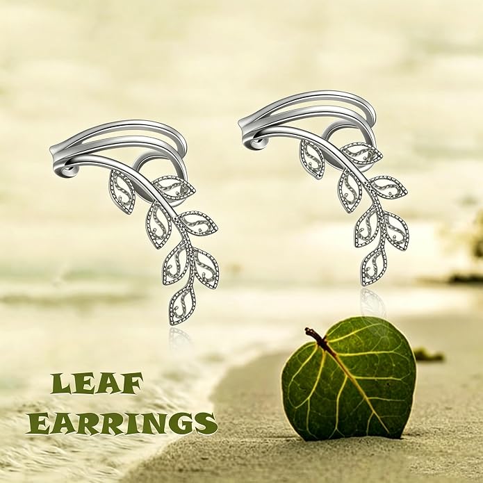 POPLYKE 925 Sterling Silver Ear Cuff Earrings for Women Climber Earrings No Piercing Jewelry Gift for Women