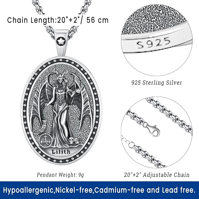 Witchy Jewelry for Women Men Nudo De Bruja Plata 925 Original Witches Knot Necklace Tetragrammaton Hecate Necklace Lilith Necklace Pentagram Necklace Cat Necklace Triple Moon Goddess Pendant Necklace