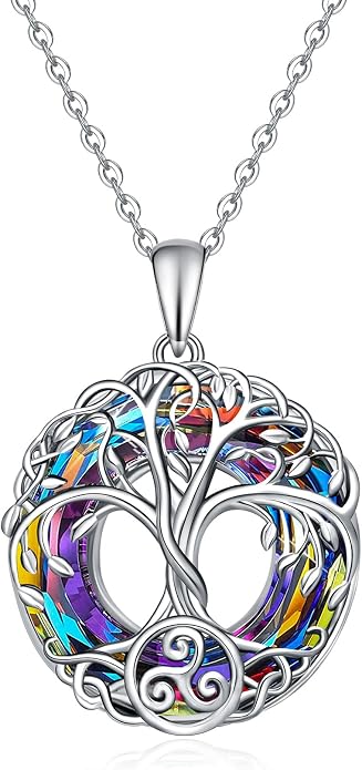 Tree of Life Thor Hammer Pendant Necklace for Women Sterling Silver S925 Jewelry for Women US1