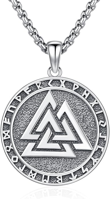 Thors Hammer Necklace/Viking Tree of Life/Valknut/Vegvisir/Triskelion/Sword/Spear Point Arrowhead/Urn Necklace for Ashes/Compass Necklace 925 Sterling Silver Amulet Jewelry for Men Women