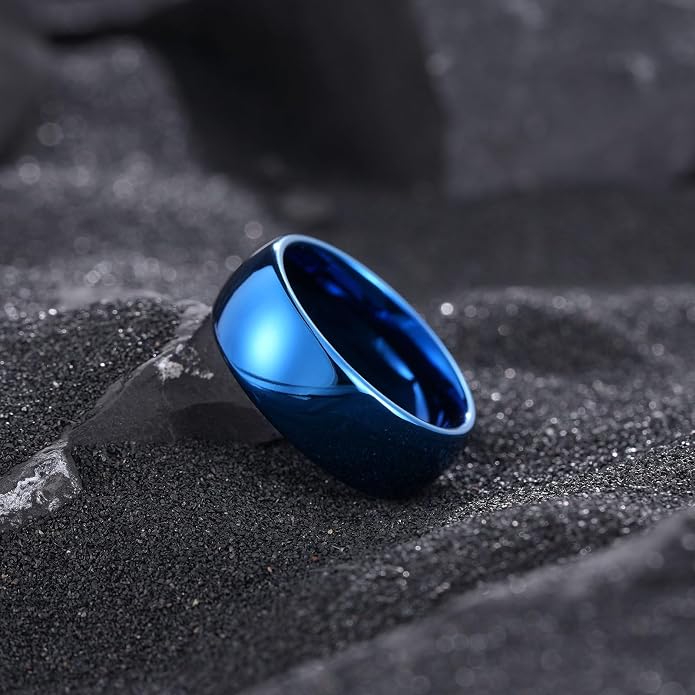 King Will Tungsten Carbide Wedding Band for Men Women Promise Rings for Couples Domed High Polish