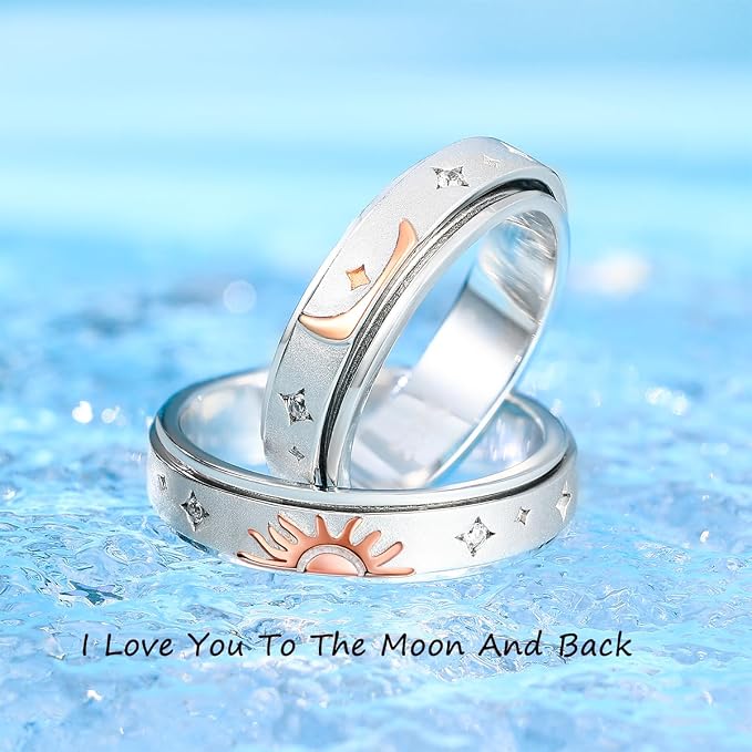 Fidget Ring Spinner Ring for Anxiety Women Men Daughter Real S925 Sterling Silver Fidget Ring