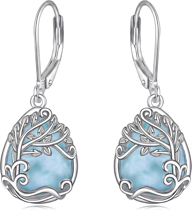 Teardrop Tree of Life/Filigree Earrings for Women Dangle Leverback Earrings Jewelry Gift Anniversary For Her