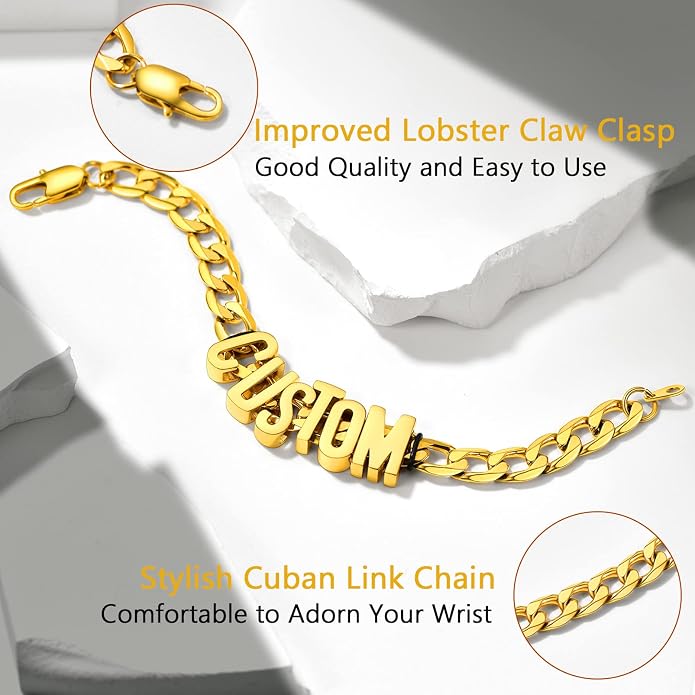 PROSTEEL Silver/Gold/Black Bracelets for Men Figaro Cuban Link, 6mm-13mm Width, 7.5"/8.3"/9" Length, Stainless Steel Mens Bracelet Jewelry with Gift Box