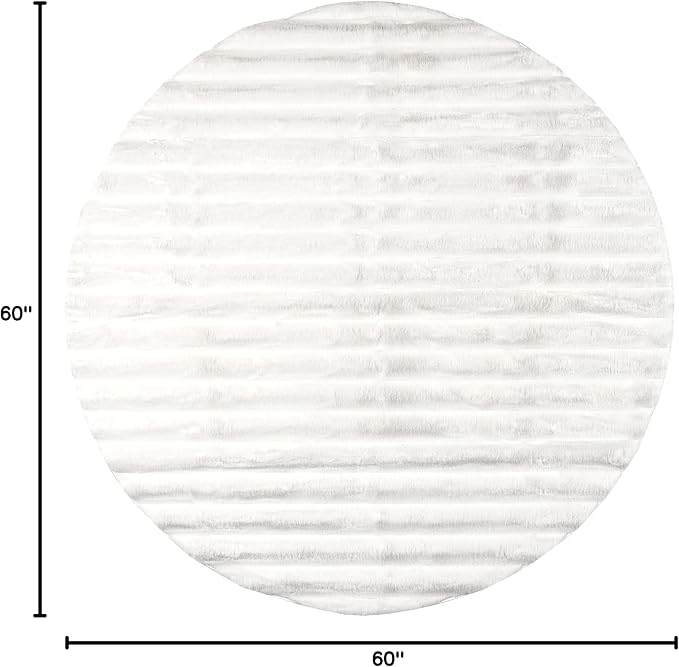 nuLOOM Kai Off White Striped Washable Area Rug, 5' Round | Nuloom Kai Striped 5' Round Machine Washable Area Rug for Living Room Bedroom Dining Room, Off White