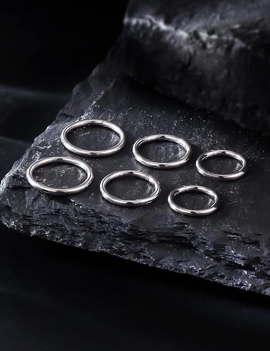 20G 18G 16G 14G 12G 10G 8G 6G 4G 2G Nose Rings Hoops 316l Surgical Steel Clicker Septum Lip Ring Tragus Helix Daith Rook Conch Snug Cartilage Lobe Earrings Hoop Piercing Jewelry For Women Men