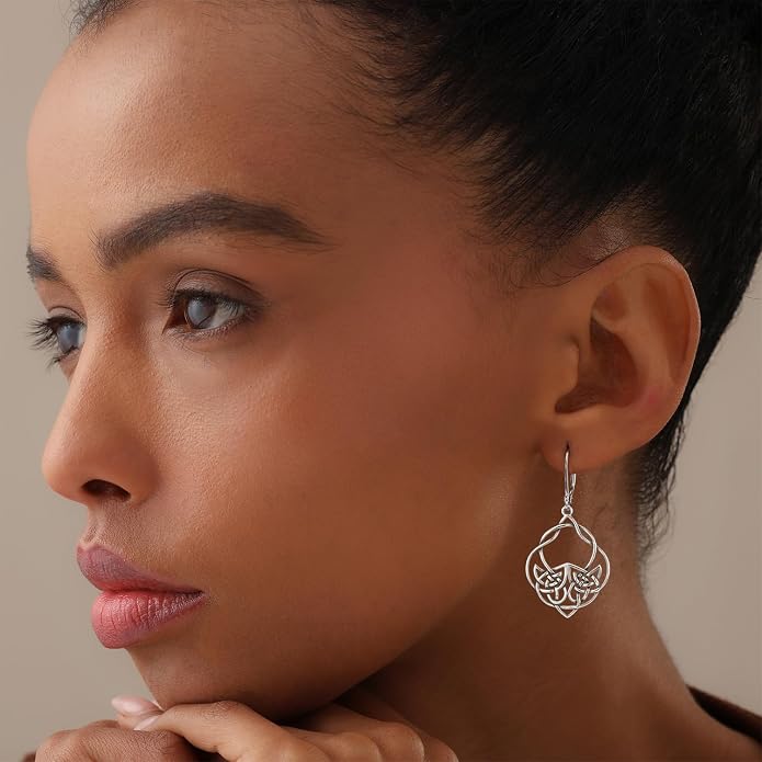LeCalla 925 Sterling Silver Antique Earrings for Women | Filigree Leverback Dangle Earring | Drop Dangle Earrings for Women | Oxidized Silver Jewelry for Her Mom Wife