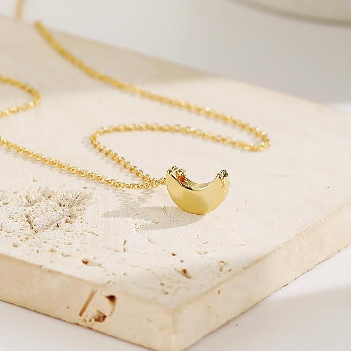 Collner 14K Gold Heart Pendant Necklace for Women Dainty Star Necklace Tiny Evil Eye Choker Necklace Boho Crescent Moon Necklace Minimalist Jewelry