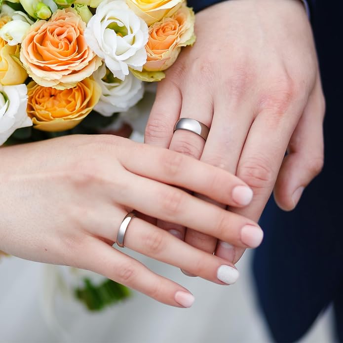 King Will Tungsten Carbide Wedding Band for Men Women Promise Rings for Couples Domed High Polish