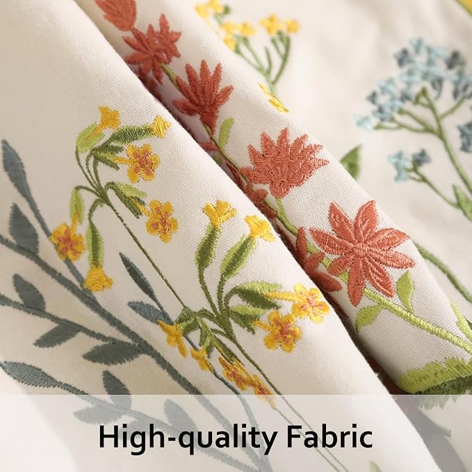 Embroidered Throw Pillow Covers 18 x 18 Pack of 2 Vintage Birds with Flowers Pillow Covers Summer Decor Pillowcase Farmhouse Floral Pillow Cushion Cases Boho Pillowcases Square Pillow Case