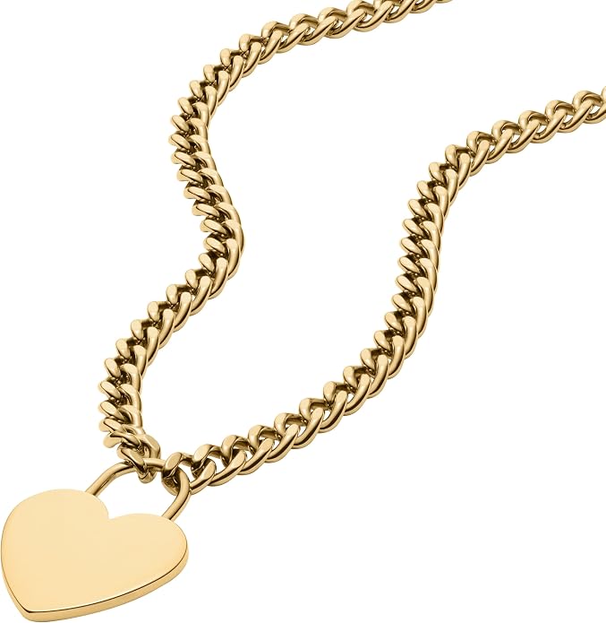 Fossil Women's Gold-Tone Stainless Steel Pendant Chain Necklace for Women