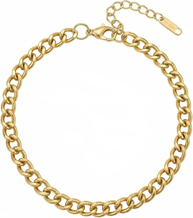 Dainty Ankle Bracelets for Women 18K Gold Plated Satellite Beaded Herringbone Lip Chain Anklets Simple Minimalist Summer Beach Foot Jewelry Christmas Gifts
