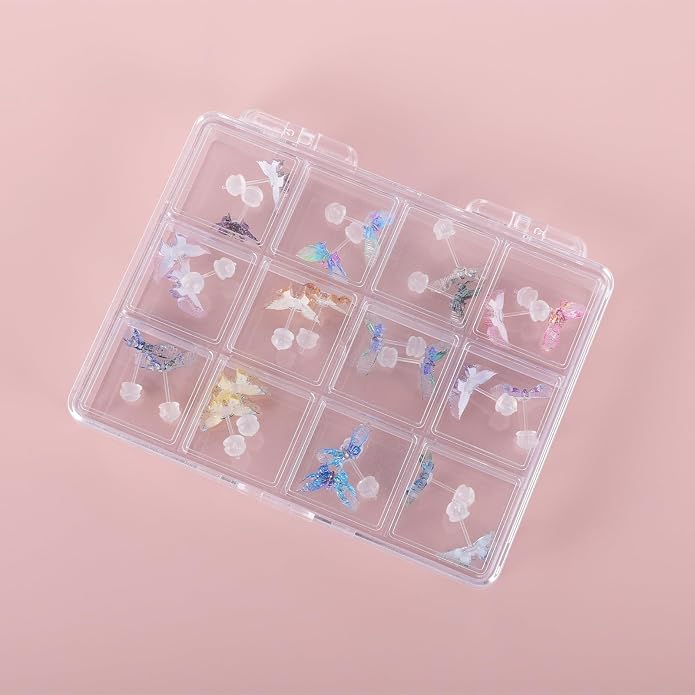 Plastic Post Stud Hoop Earrings for Sensitive Ears Multicolor Butterfly Flower Stud Earrings Set for Women