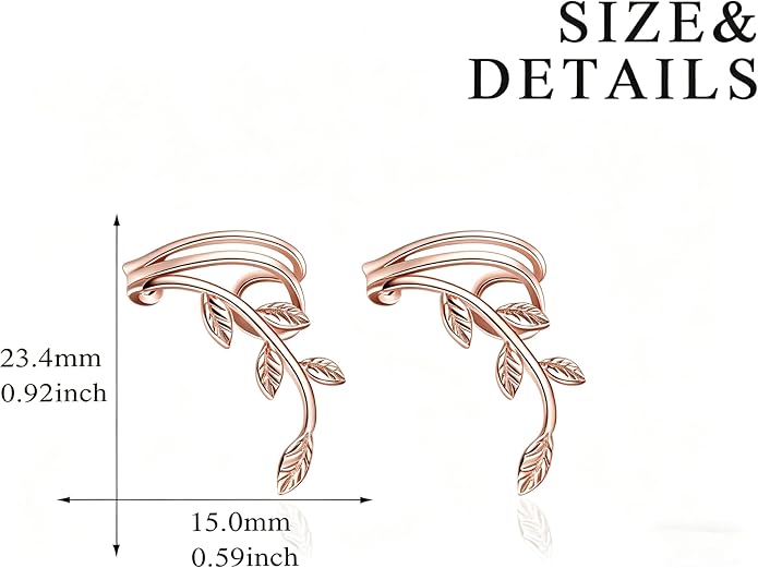 POPLYKE 925 Sterling Silver Ear Cuff Earrings for Women Climber Earrings No Piercing Jewelry Gift for Women