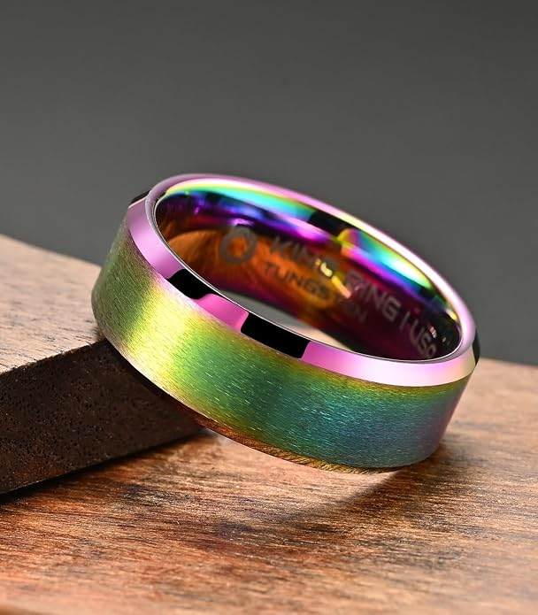 King Ring Tungsten 4/6/8/10mm Rings – Super Polished Matt Finish Tungsten Rings – Designed in USA